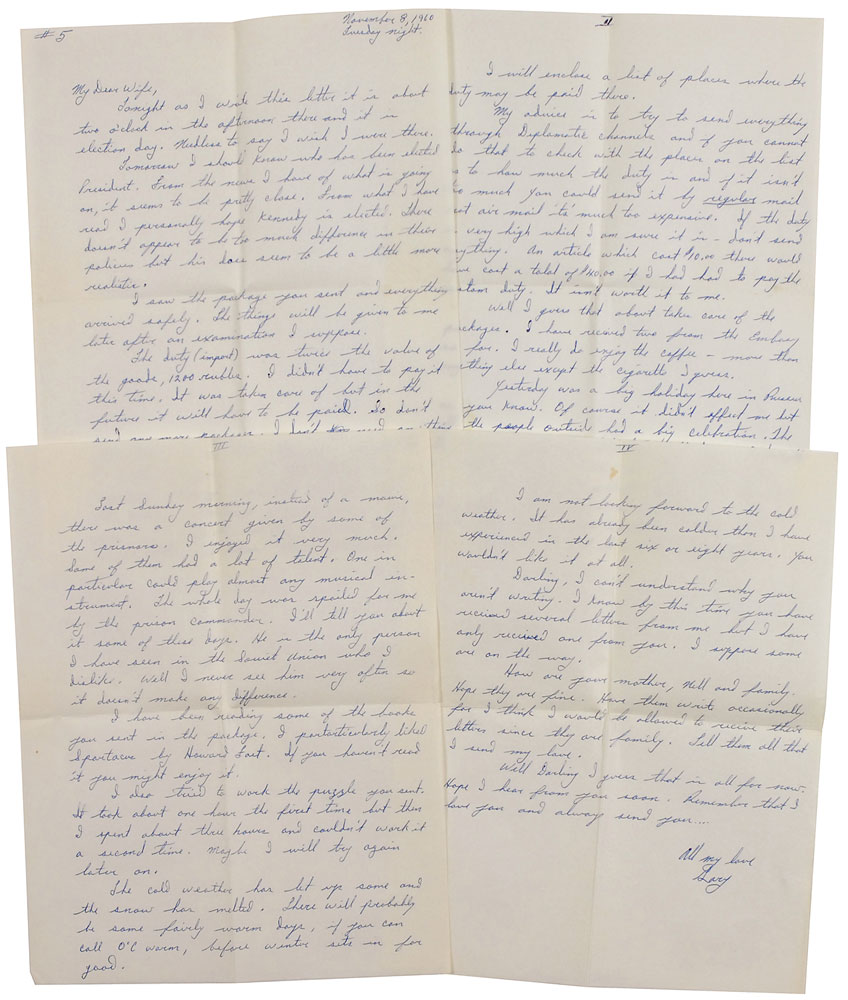 Lot #311 Francis Gary Powers 1960 Autograph Letter