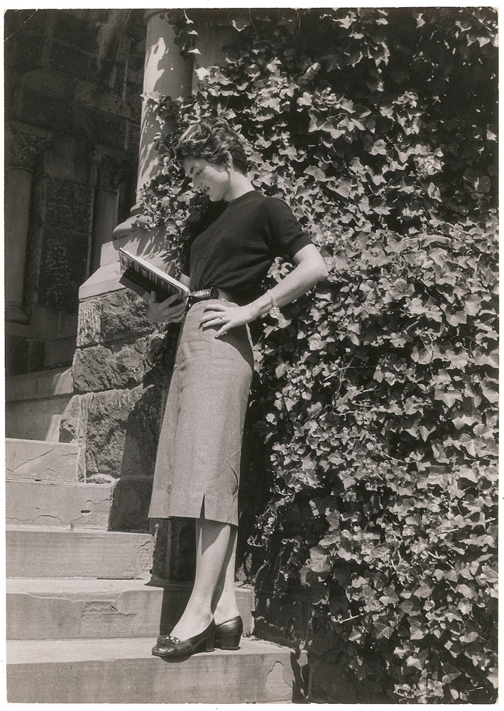 Lot #110 Jacqueline Kennedy Photograph Studying on