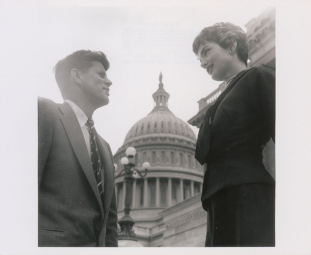 Lot #103 John and Jacqueline Kennedy Photograph on