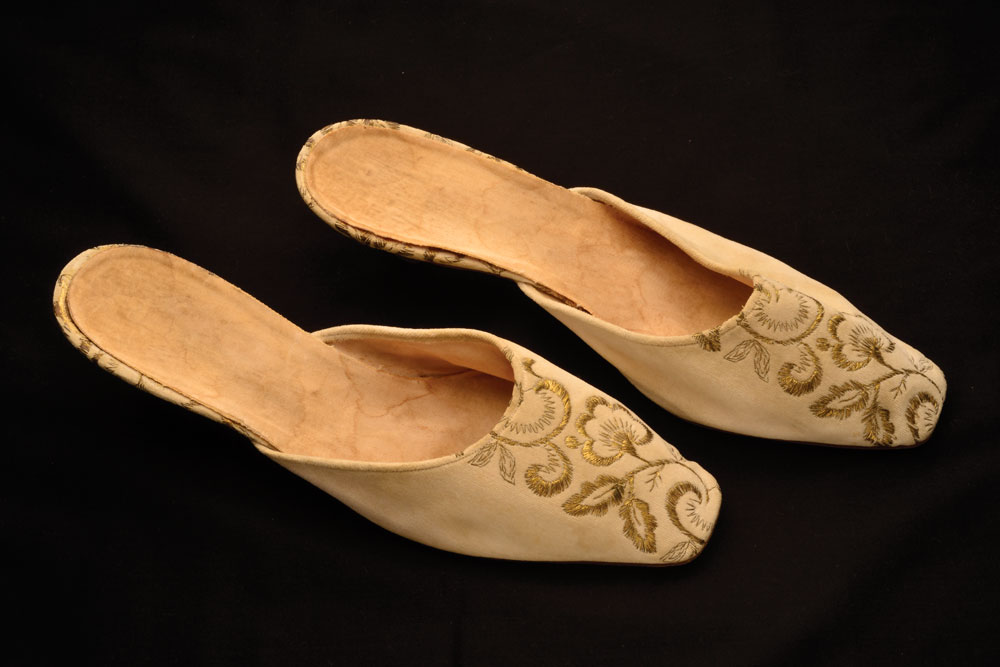 Lot #35 Jacqueline  Kennedy’s Gold Brocade Shoes