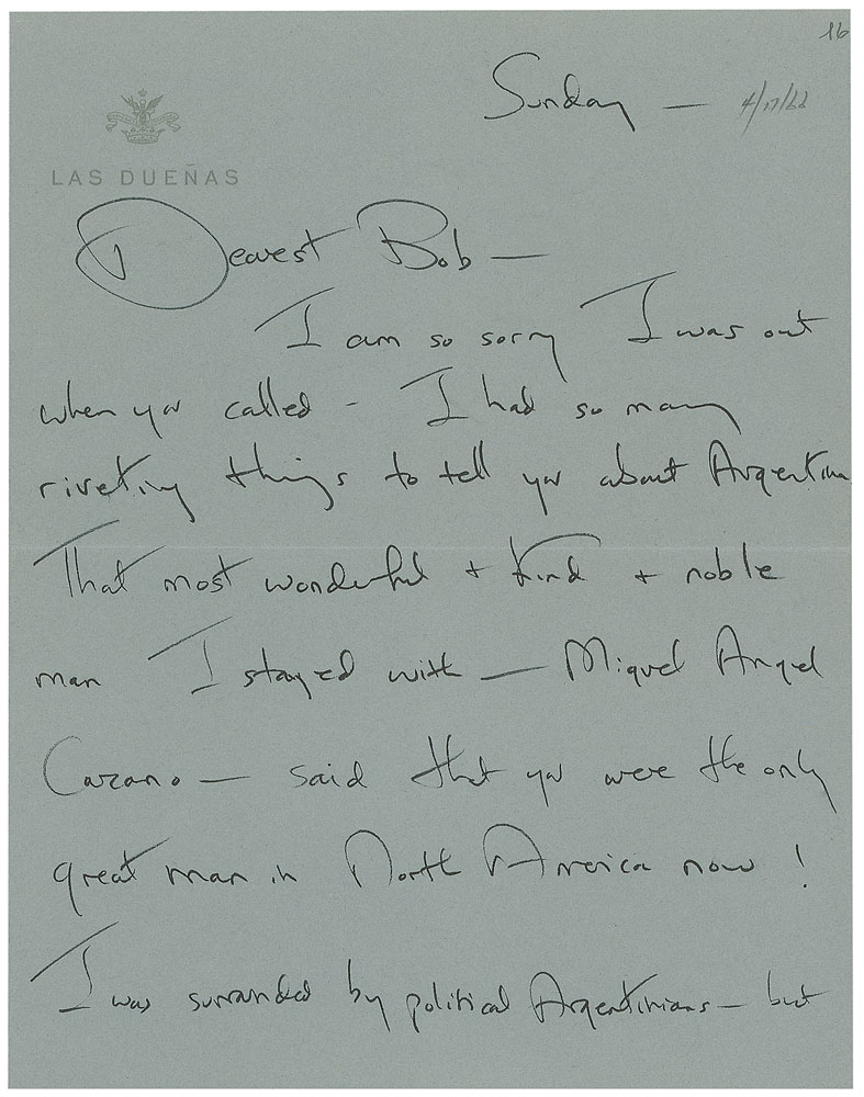Lot #282 Jacqueline Kennedy Circa 1966 Autograph