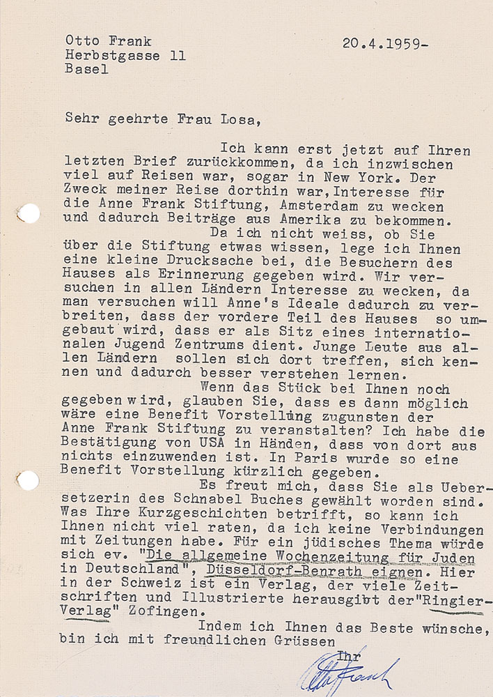 Lot #229 Otto Frank
