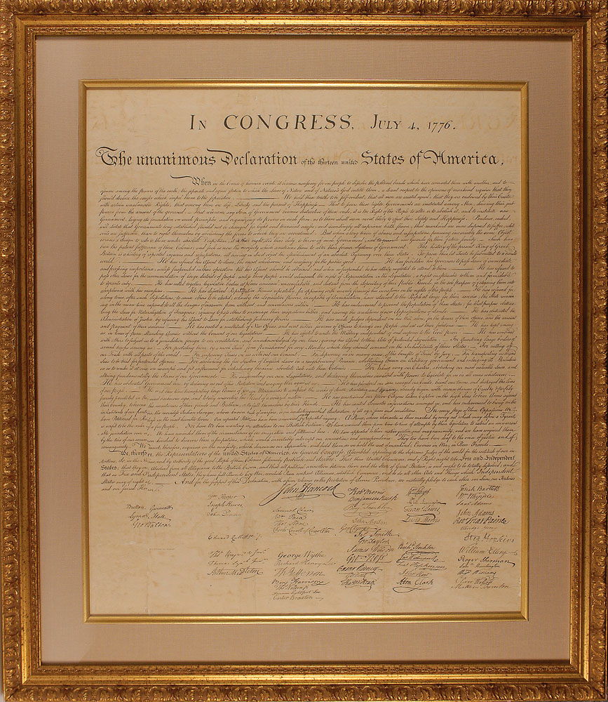 Lot #208 Declaration of Independence
