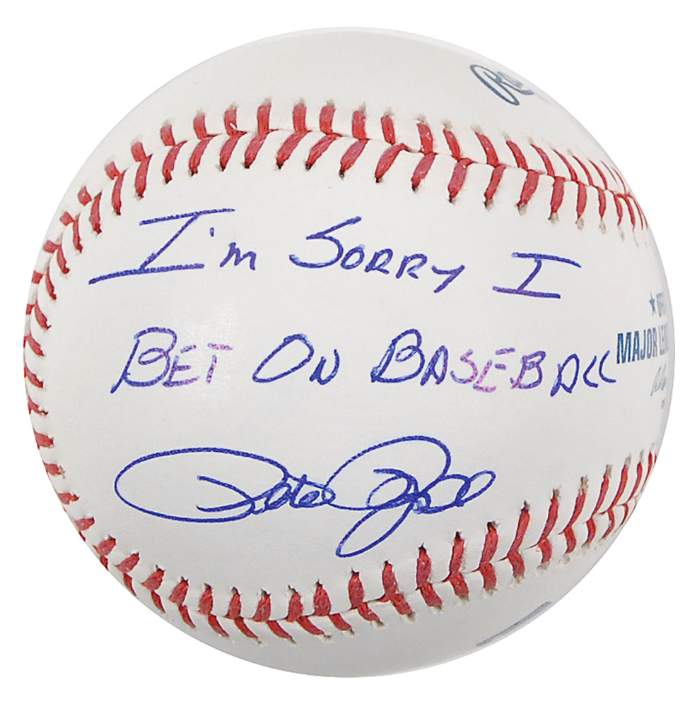 Pete Rose Autographed Signed Rawlings Major League Baseball I'm Sorry I Bet  on Baseball - PSA/DNA Authentic