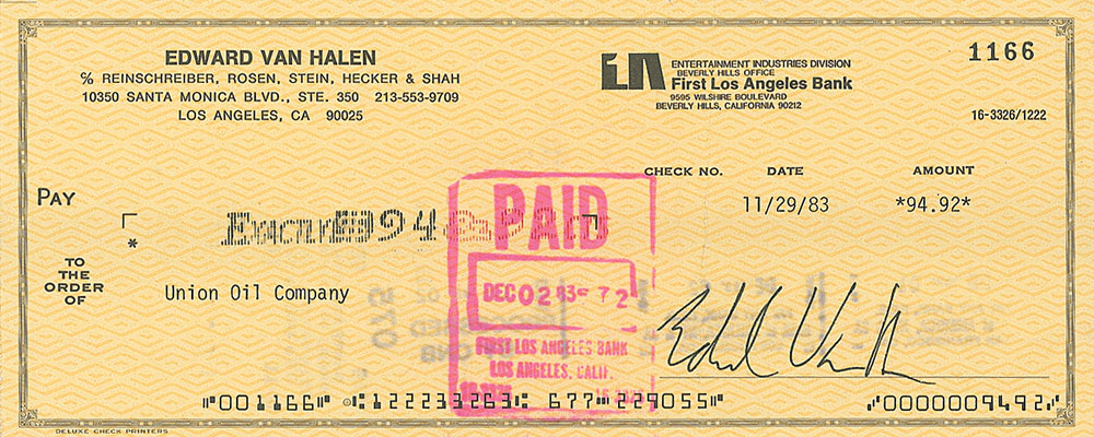 Lot #1084 Eddie Van Halen