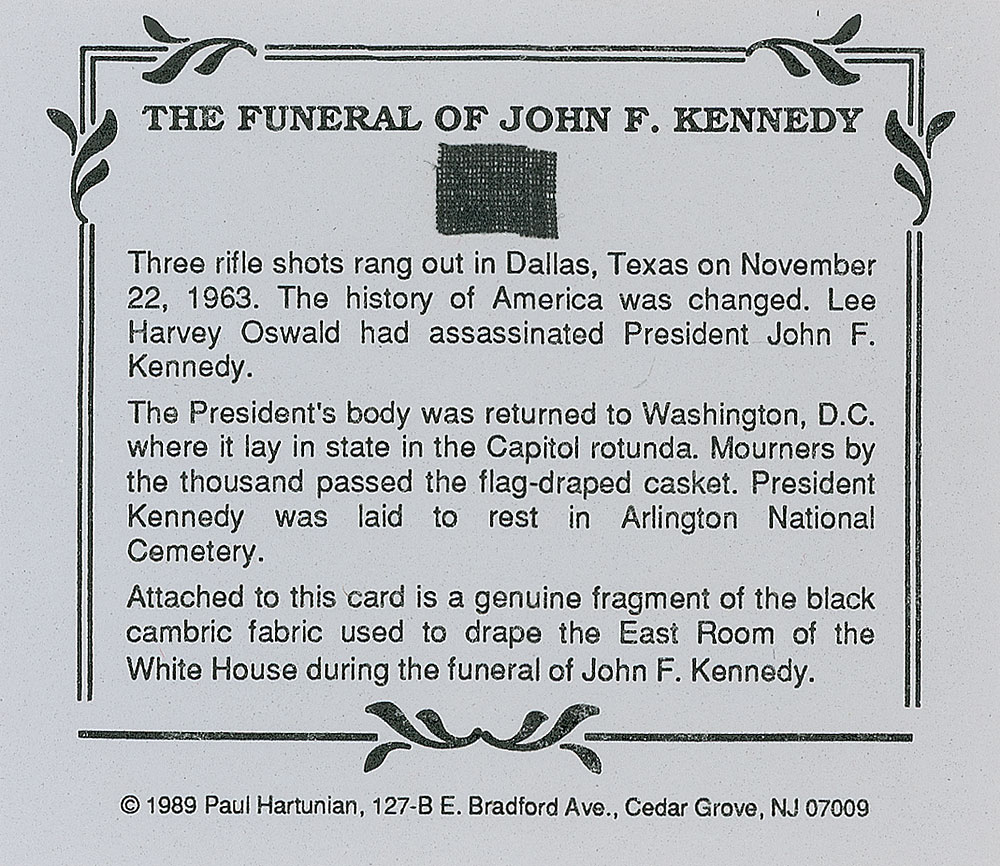 Lot #199 John F. Kennedy Funeral