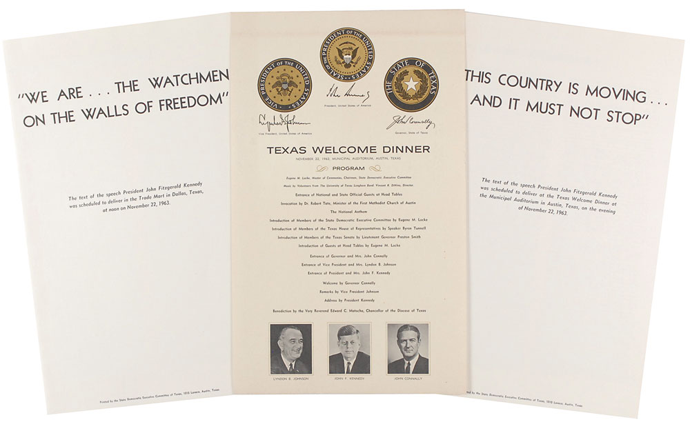 Lot #115 Texas Welcome Dinner Program