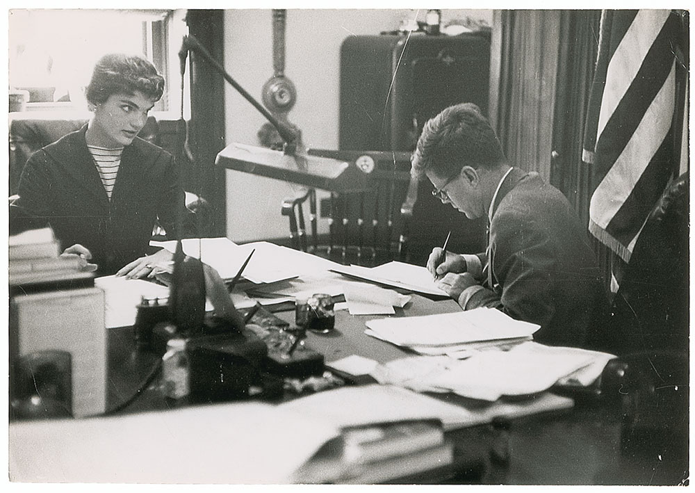 Lot #21 John and Jacqueline Kennedy at Work in the