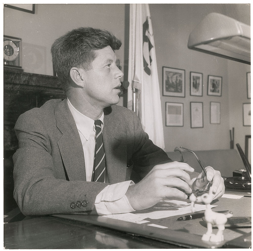 Lot #24 John F. Kennedy Sitting at His Senate Desk