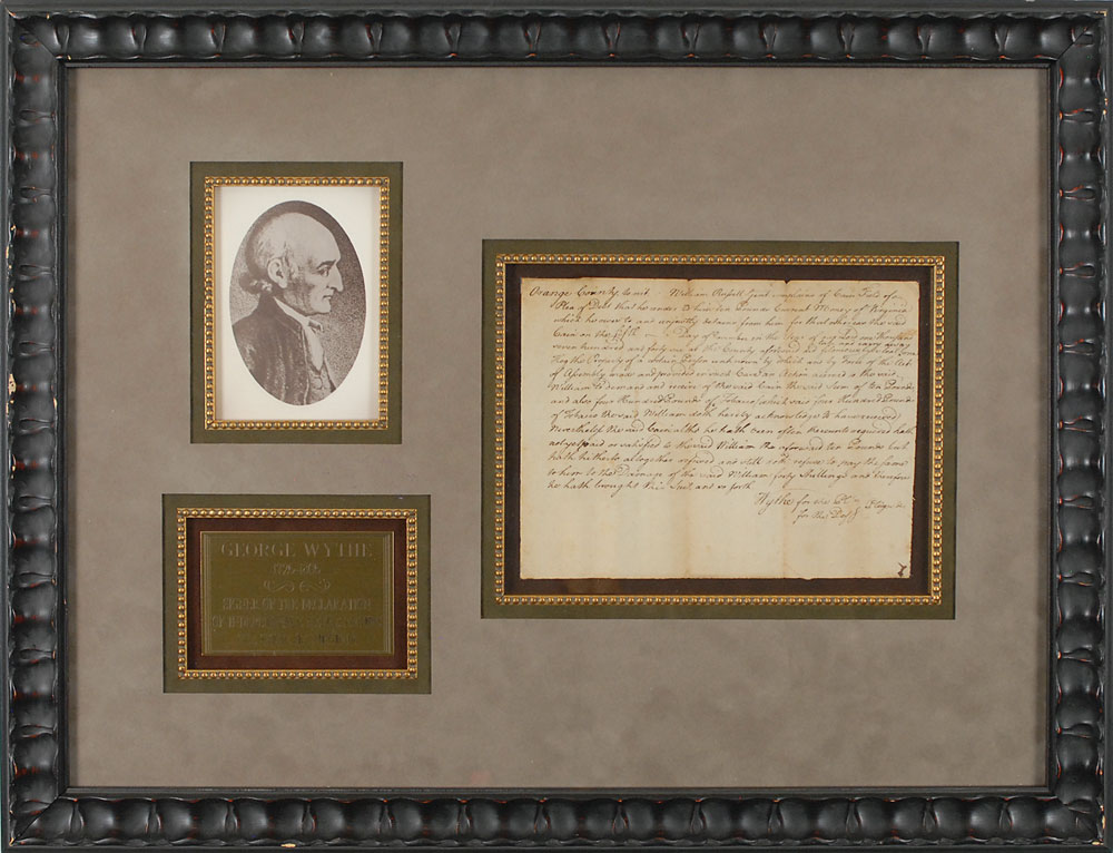 Lot #188 Declaration of Independence: George Wythe