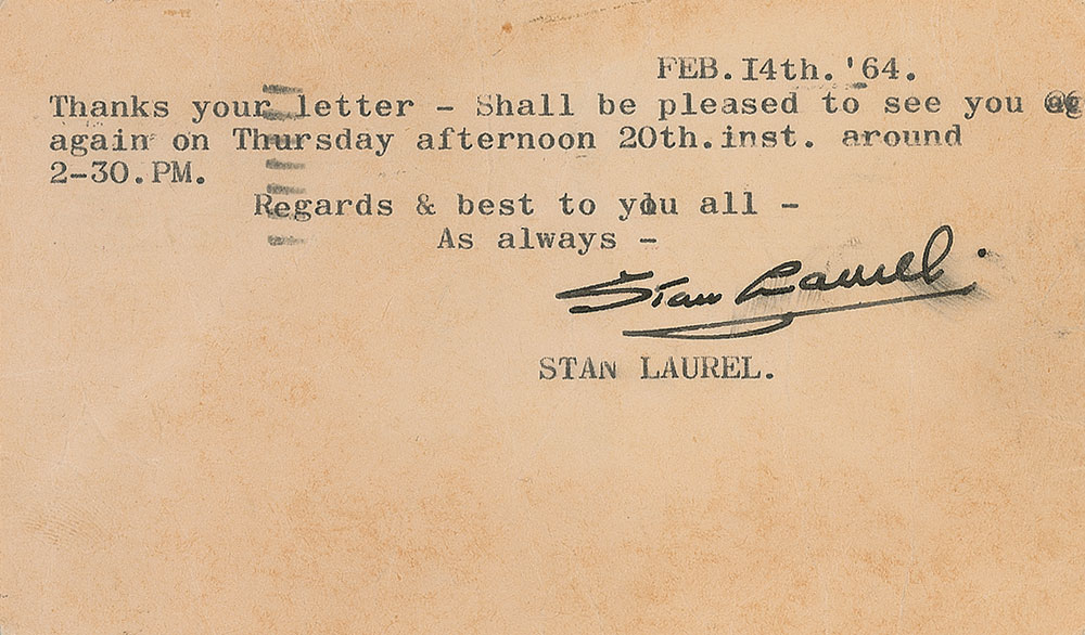 Lot #187 Stan Laurel