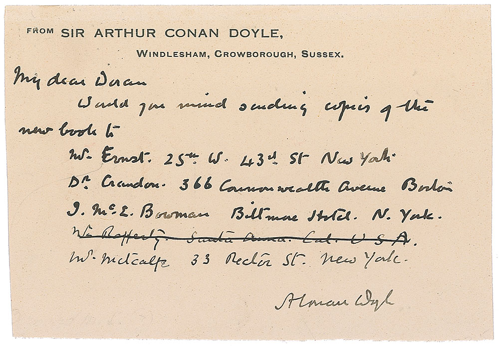 Lot #671 Arthur Conan Doyle