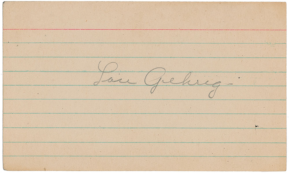 Lot #1435 Lou Gehrig