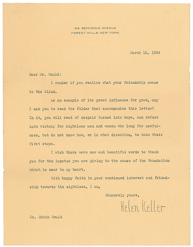 Lot #258 Helen Keller