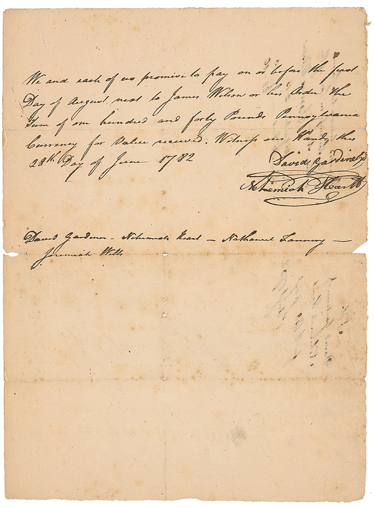 Lot #179 Declaration of Independence: James Wilson