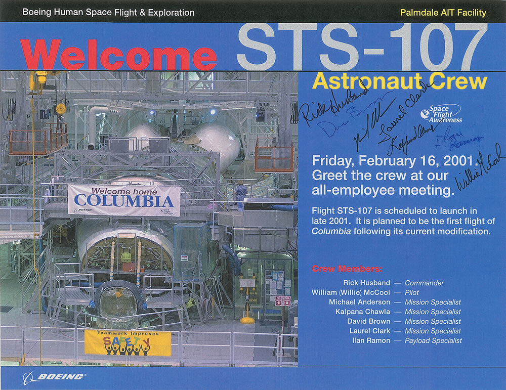 Lot #460 Columbia STS-107
