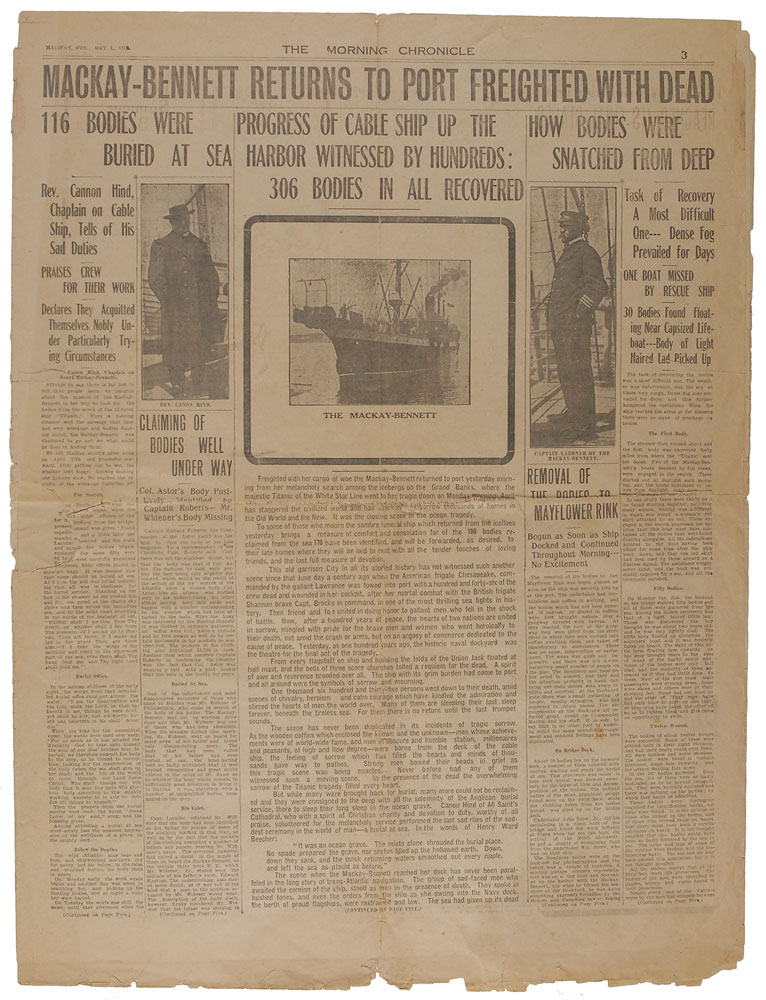 Lot #135 The Morning Chronicle: May 1, 1912
