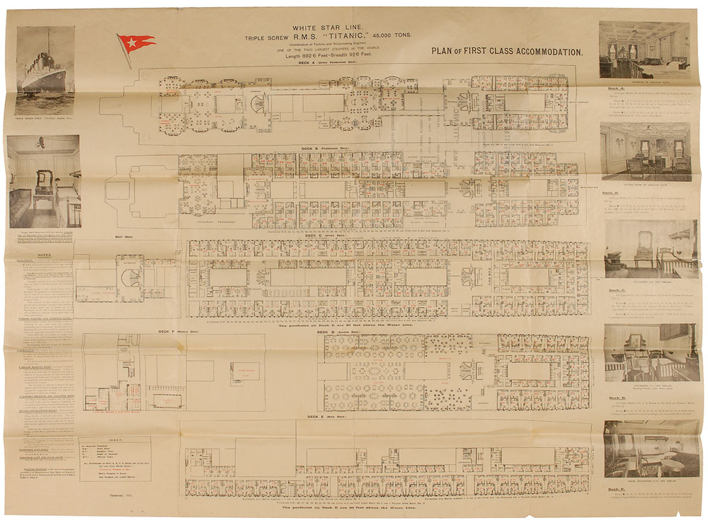 Lot #334 Titanic Deck Plan