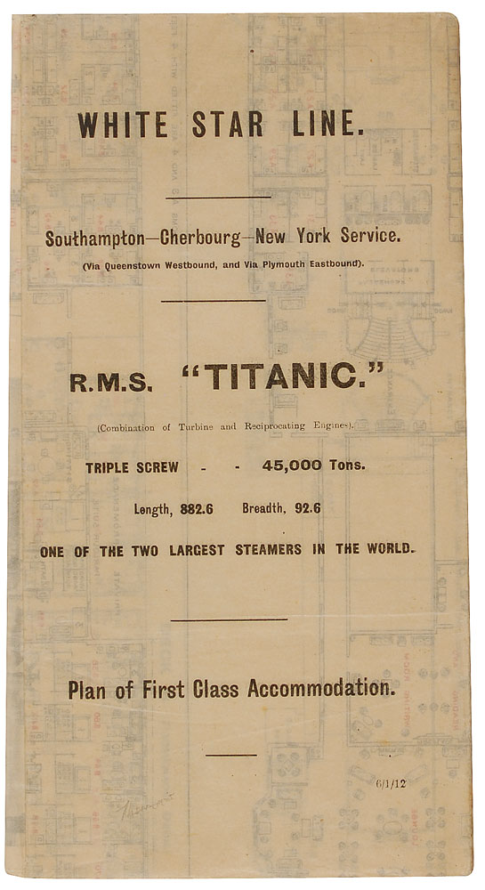 Lot #334 Titanic Deck Plan - Image 2