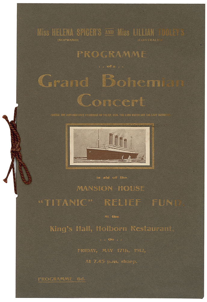 Lot #168 Grand Bohemian Concert for the Titanic