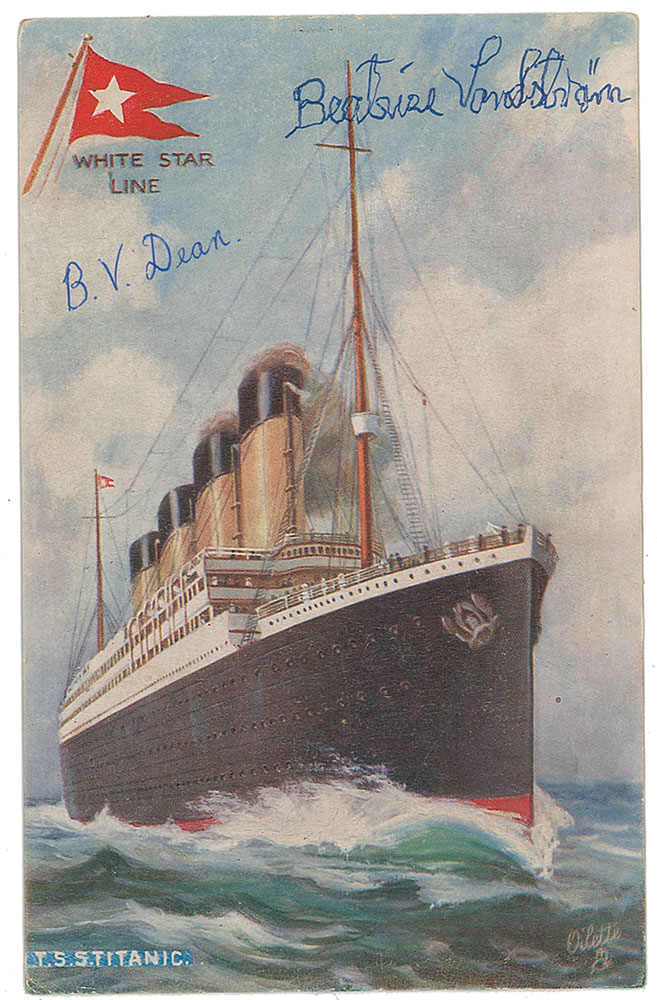 Lot #234 Titanic: B. V. Dean and Beatrice