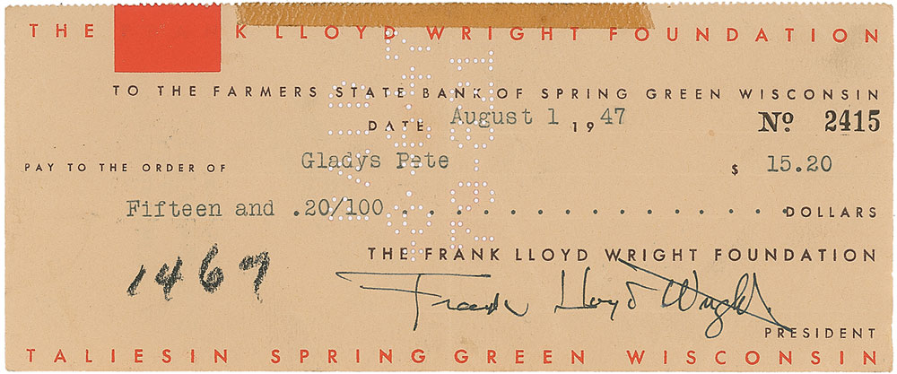 Lot #724 Frank Lloyd Wright