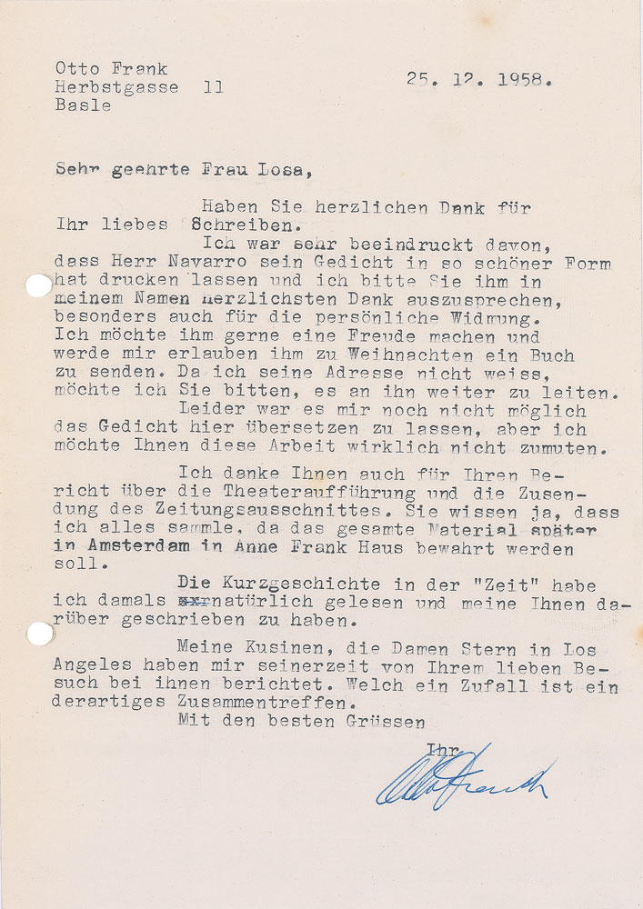 Lot #216 Otto Frank