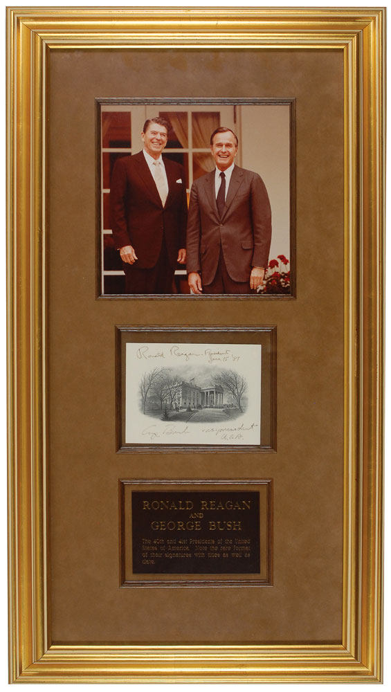 Lot #283 Ronald Reagan and George Bush Signed