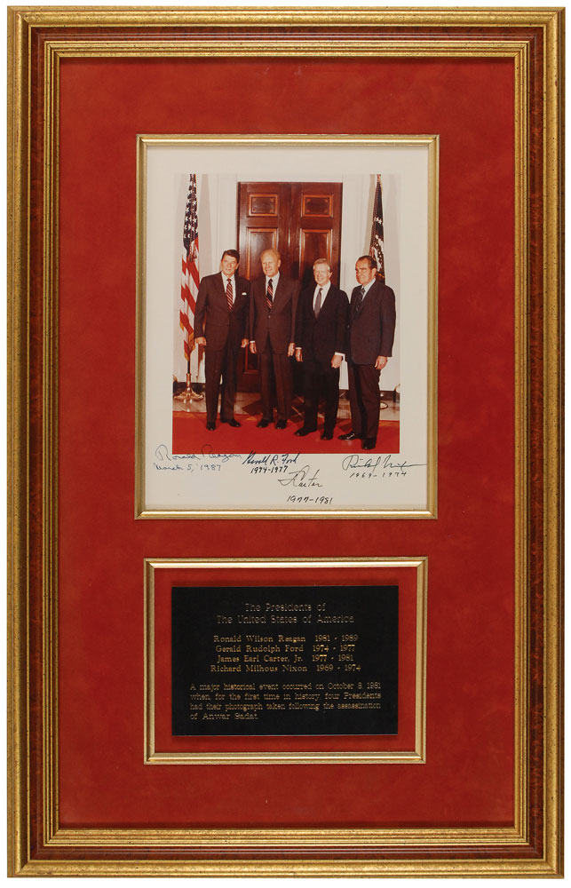 Lot #282 Four Presidents Signed Photograph