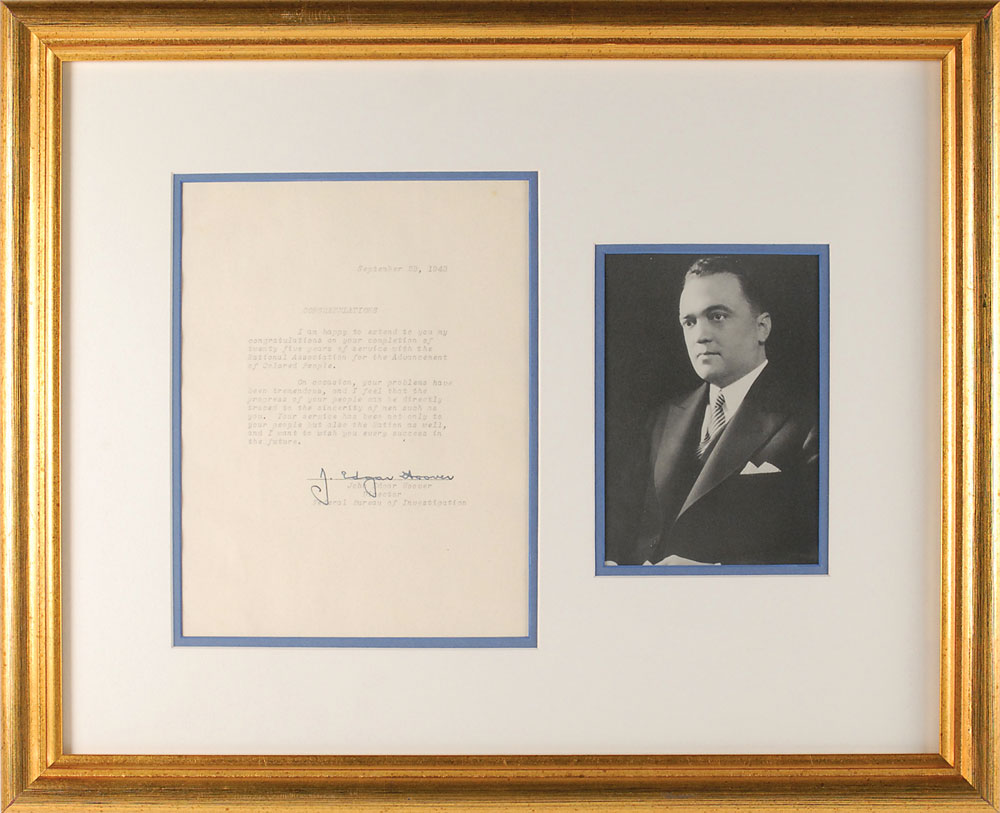 Lot #319 J. Edgar Hoover