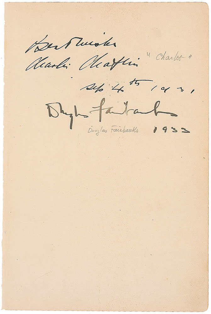 Lot #913 Charlie Chaplin and Douglas Fairbanks, Sr