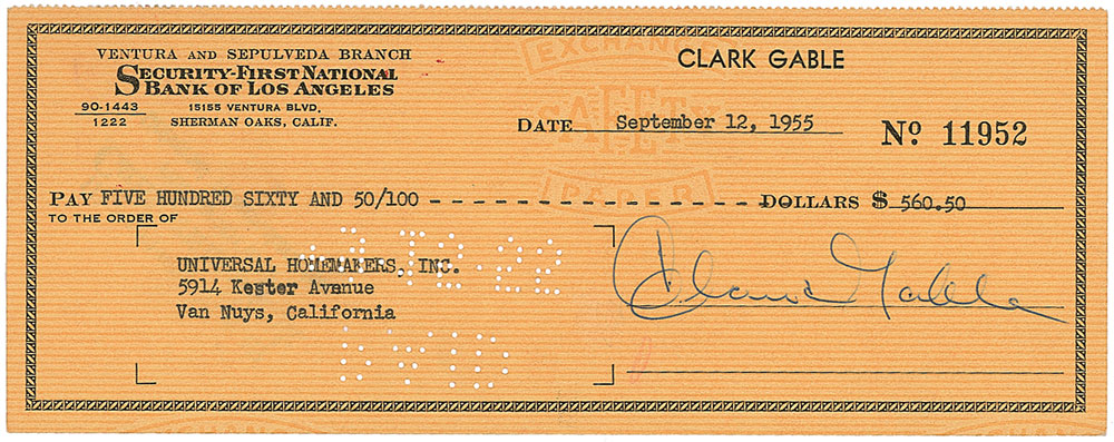 Lot #833 Clark Gable