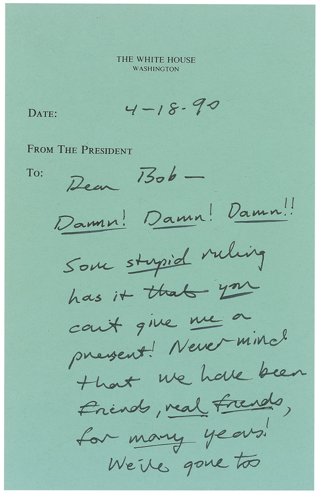 Lot #311 George Bush Autographed Letter Signed