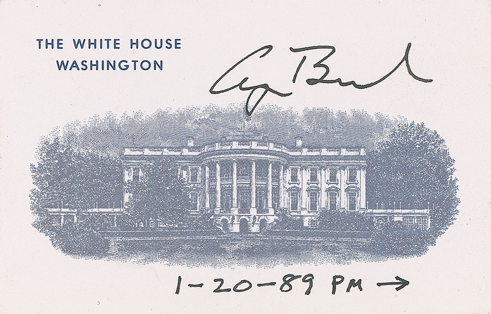 Lot #313 George Bush Signed White House Card