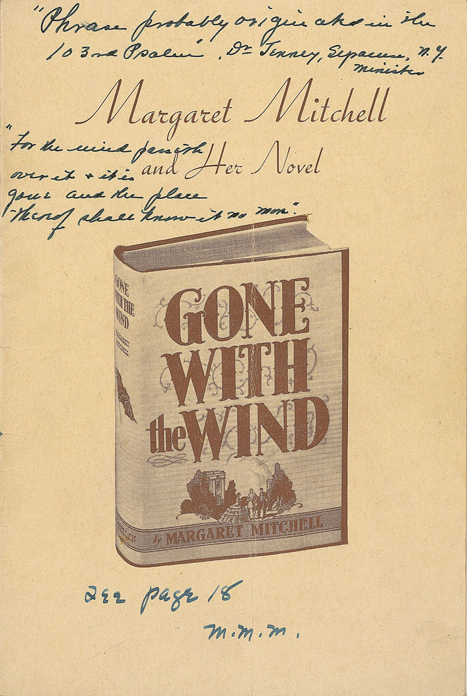 Lot #160  Gone With the Wind: Margaret Mitchell