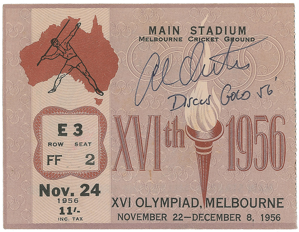 Lot #438 Melbourne Olympics 1956 Tickets Signed By