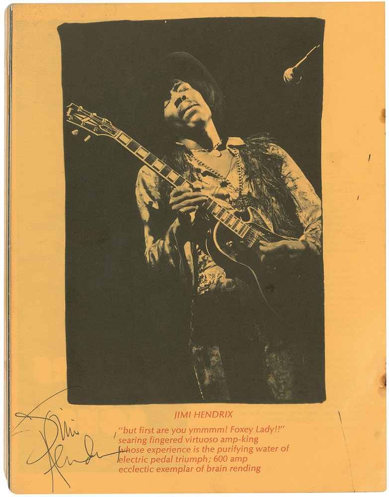 Lot #1073 Jimi Hendrix Signed Woodstock Program