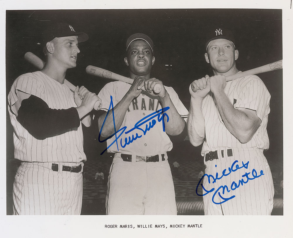 Lot #1166 Mickey Mantle and Willie Mays