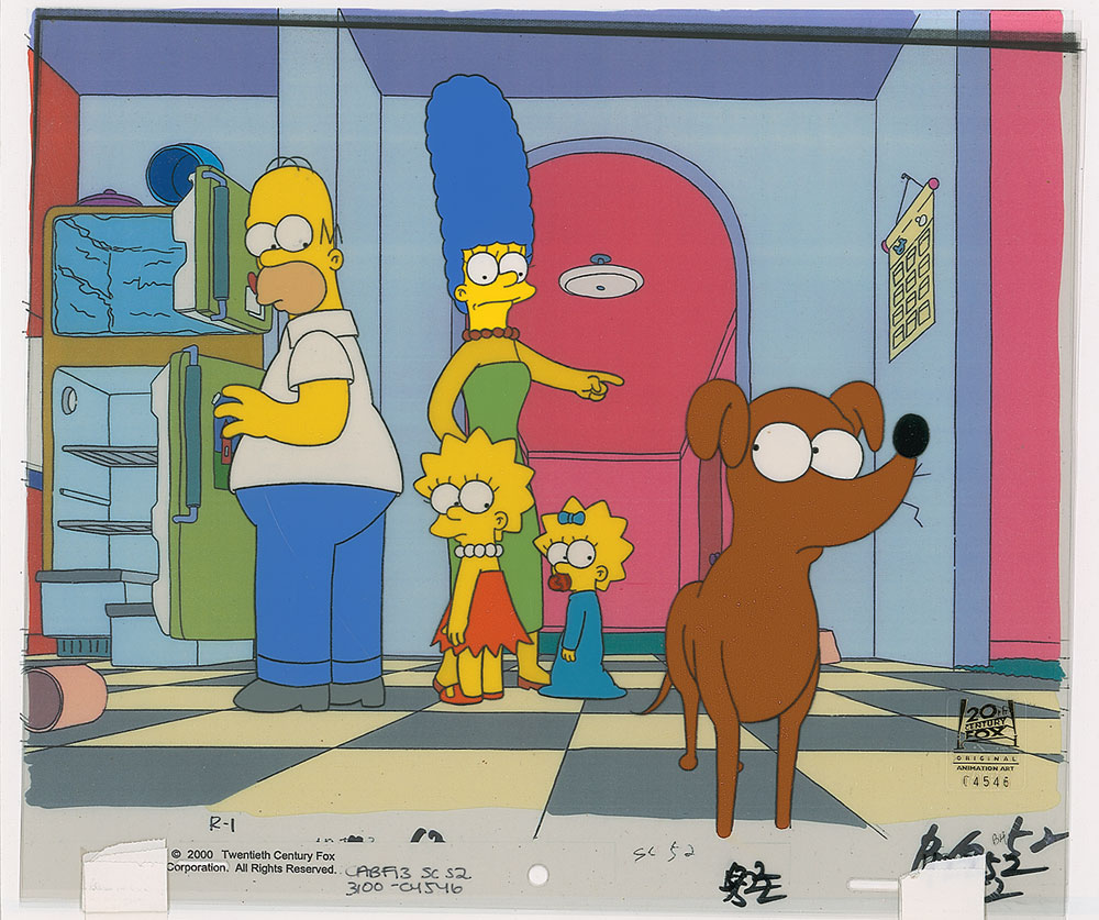 Lot #526 Homer, Marge, and Lisa Simpson with
