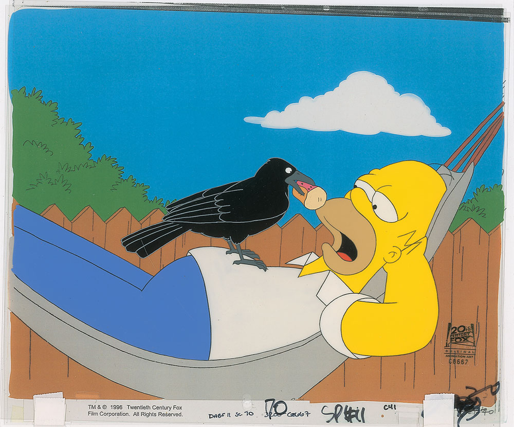 Lot #527 Homer Simpson production cel from The