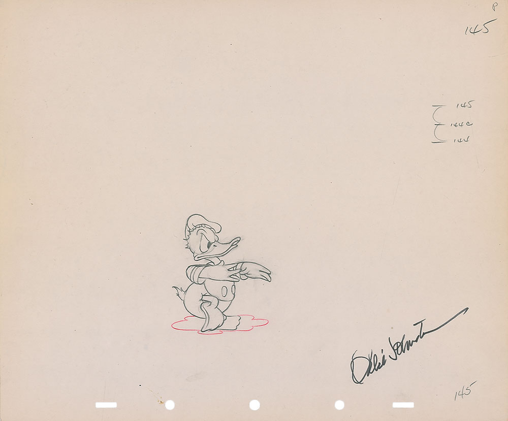 Lot #47 Donald Duck production drawing from