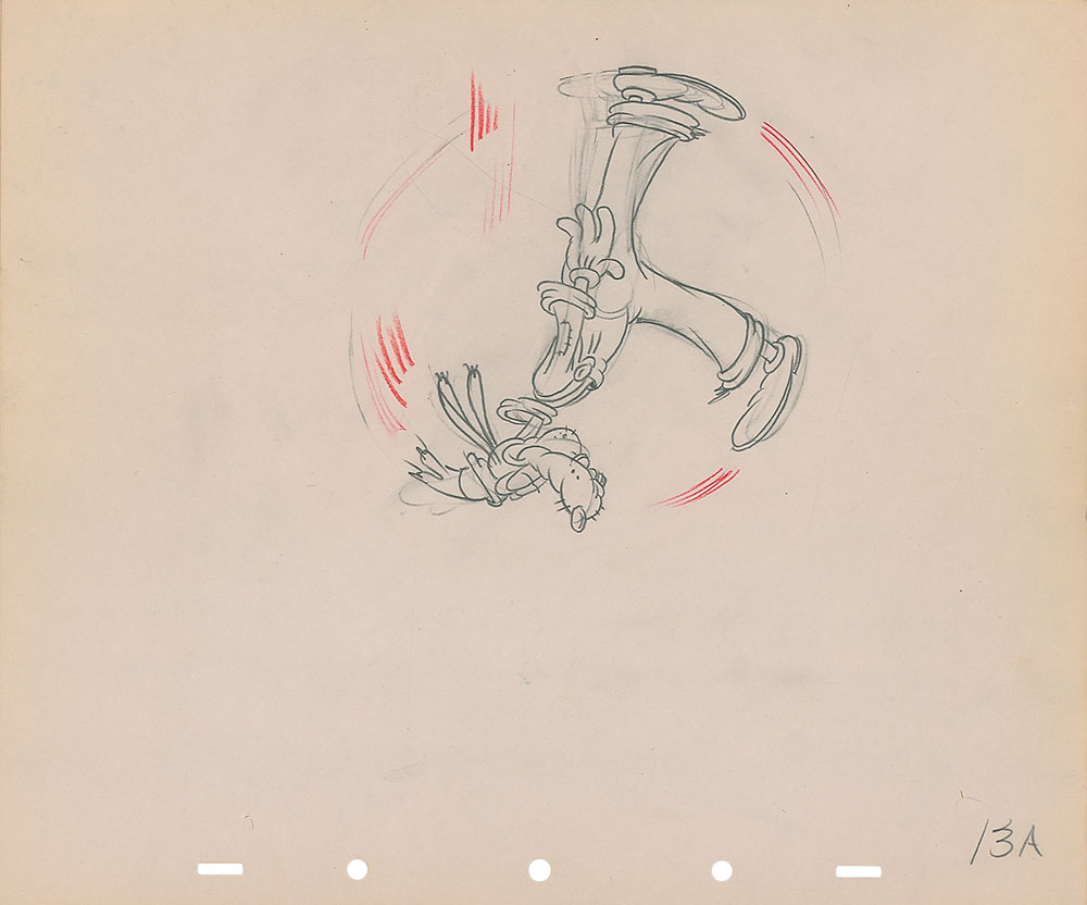 Lot #43 Goofy production drawing from Clock