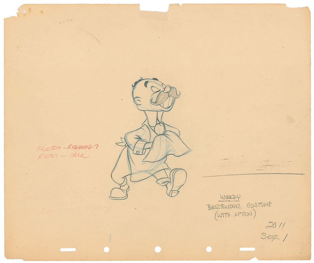 Lot #163 Winkie production drawing from The