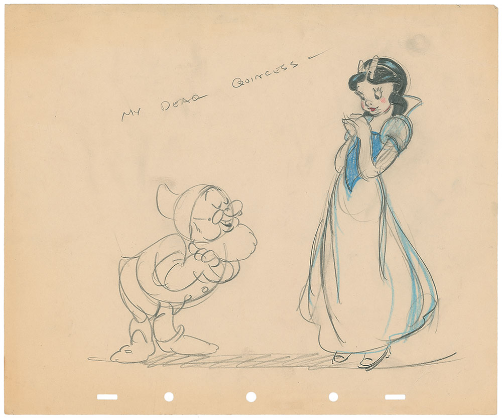 Lot #77 Snow White and Doc concept drawing from