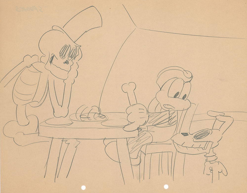 Lot #4 Flip the Frog layout drawing by Ub Iwerks from Spooks