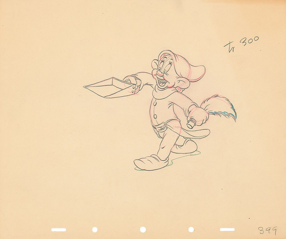Lot #162 Dopey production drawing from The Winged