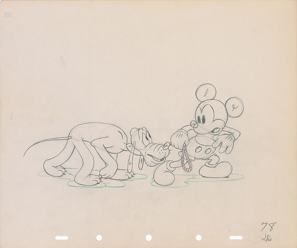 Lot #108 Mickey Mouse and Pluto production drawing