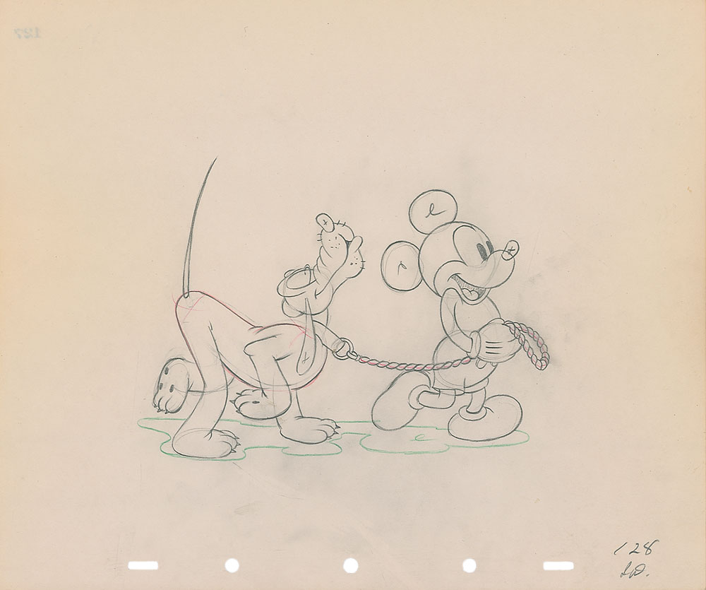 Lot #109 Mickey Mouse and Pluto production drawing
