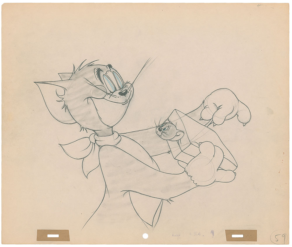 Lot #441 Tom and Jerry production drawing from