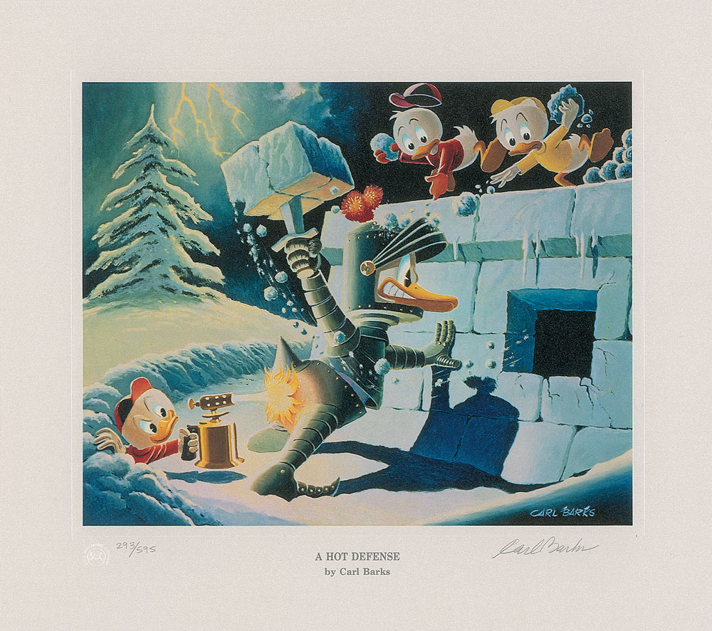 Lot #579 Carl Barks limited edition signed lithograph ‘A Hot Defense’